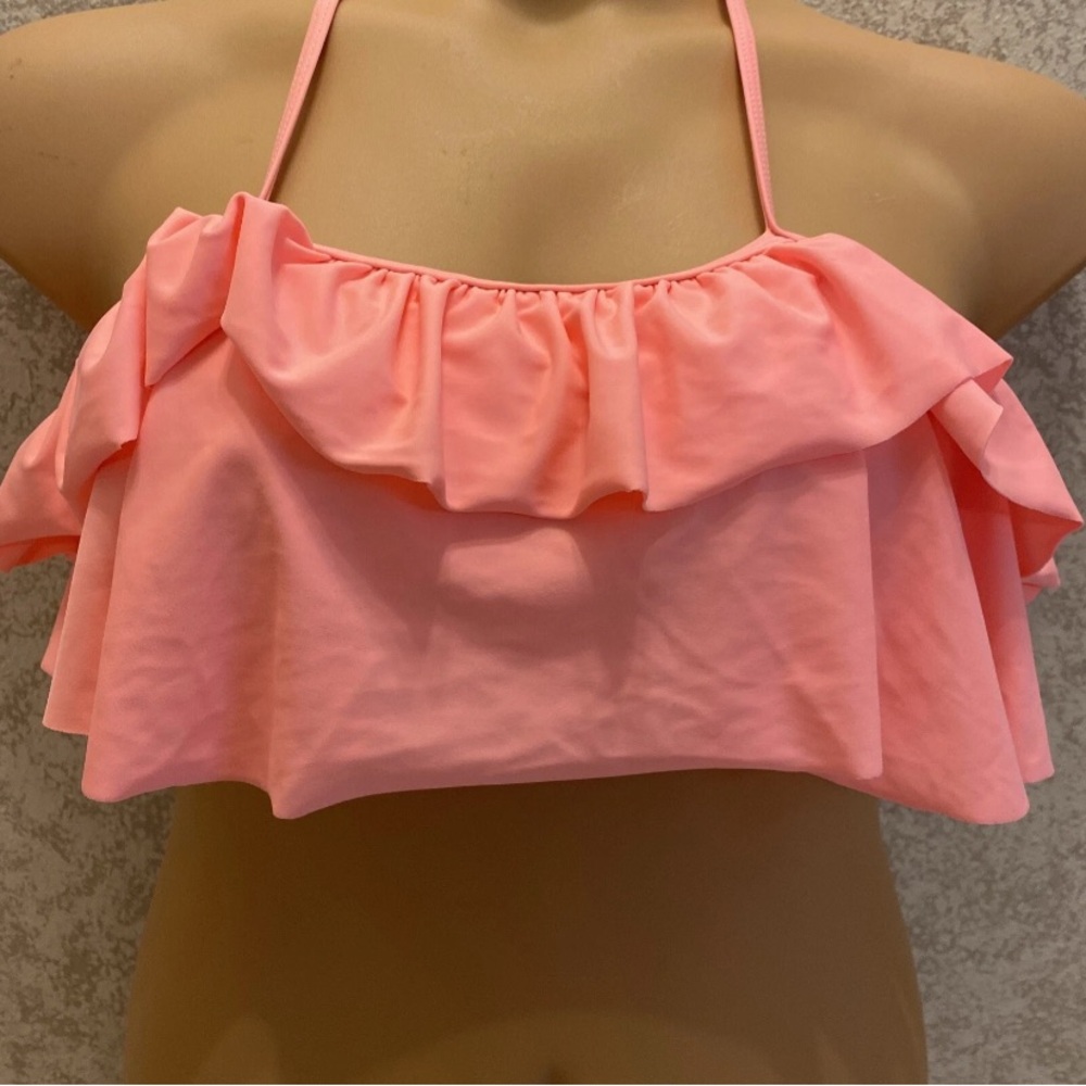 Peach Ruffle Halter Bikini Top - Picture 7 of 12